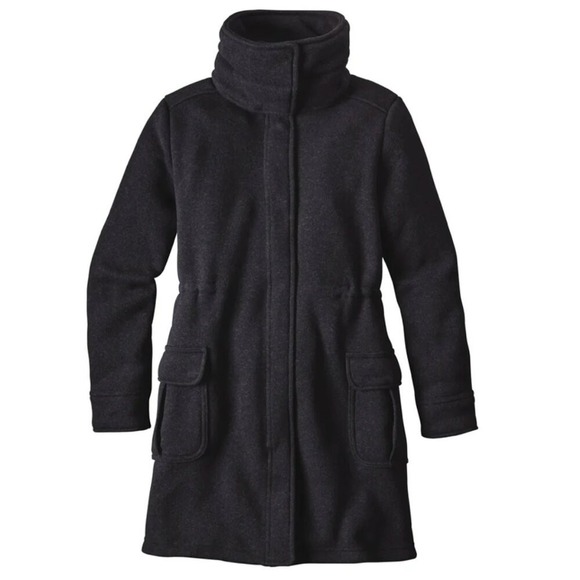 Patagonia Jackets & Blazers - Patagonia Womens Better Sweater Coat Small Black Long Fleece Jacket EUC